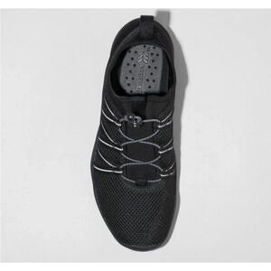 All in Motion Black Boat Men Shoes with Elastic Lacing
